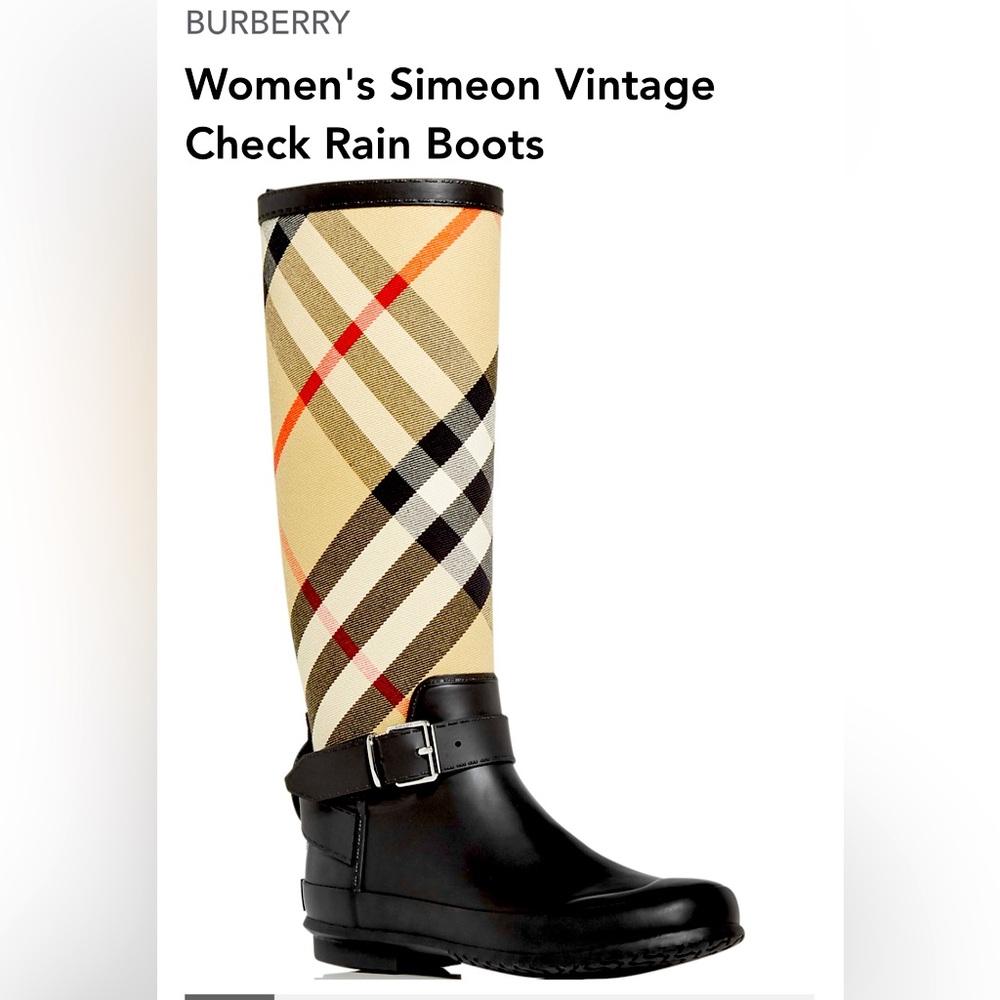 Burberry Rain Boots Sz 10 - Picture 1 of 11